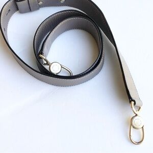 Gray Marc by Marc Jacobs Wide Leather Strap With Gold Hardware